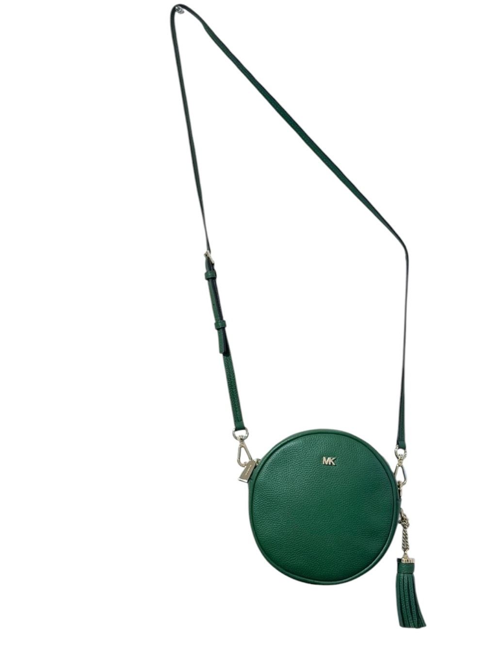MICHAEL KORS 2000s Crossbody Removable Strap Kelly Green Pebbled Leather Tassel - Picture 4 of 15
